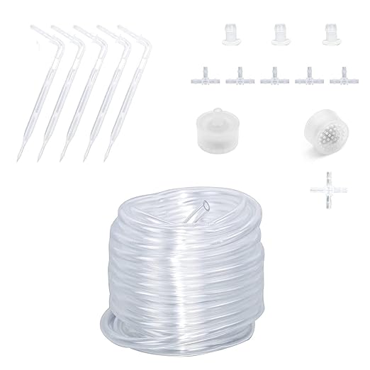 Moistenland Drip Irrigaiton Kits for 1/4" Tubing, Drip Irrigation Accessories Compatible Automatic Drip Kit or Sprinkler Systems