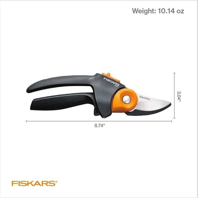 Fiskars Pruning Shears, Bypass Pruner that Cuts Through Stems up to 3/4-Inch, PowerGear Technology For More Power on Every Cut