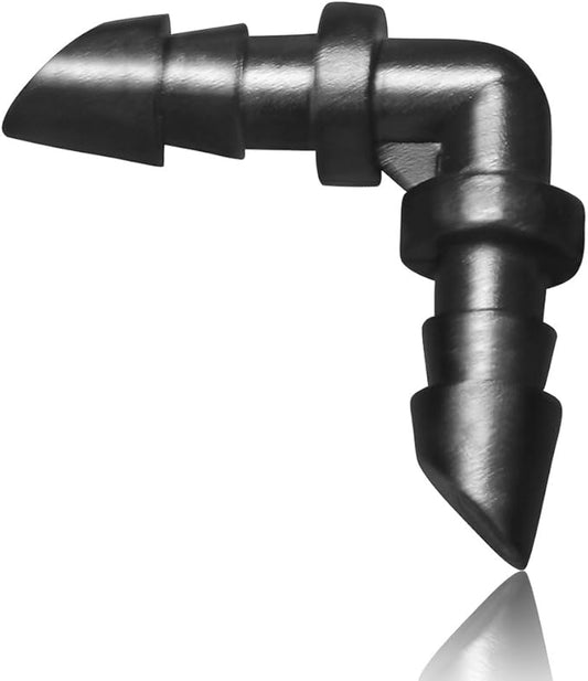 Mini Skater 1/4-Inch Barbed Elbows Fitting Perfect for Drip Irrigation Tubing System,Flower Beds, Vegetable Gardens, Herbs Gardens 50 PCS/Bag