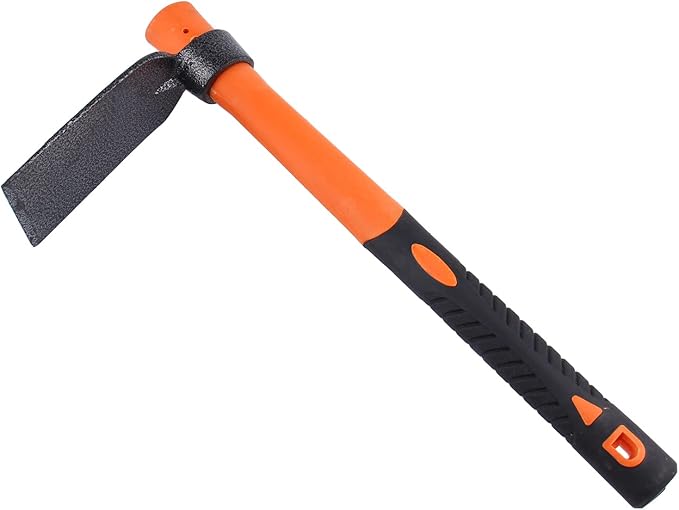 LUBAN Single Head Hoe with Heavy Duty Forged Adze and Ergonomic Non-Slip Handle for Loosening Soil, Gardening, Transplanting Outdoor 39mm/15-Inch