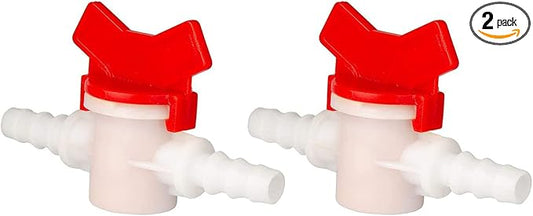 2 Pack Barbed Ball Valve 3/4" OD In-Line Ball Valve Shut-Off Switch with Hose Barb for Drip Irrigation and Aquariums Agricultura Garden