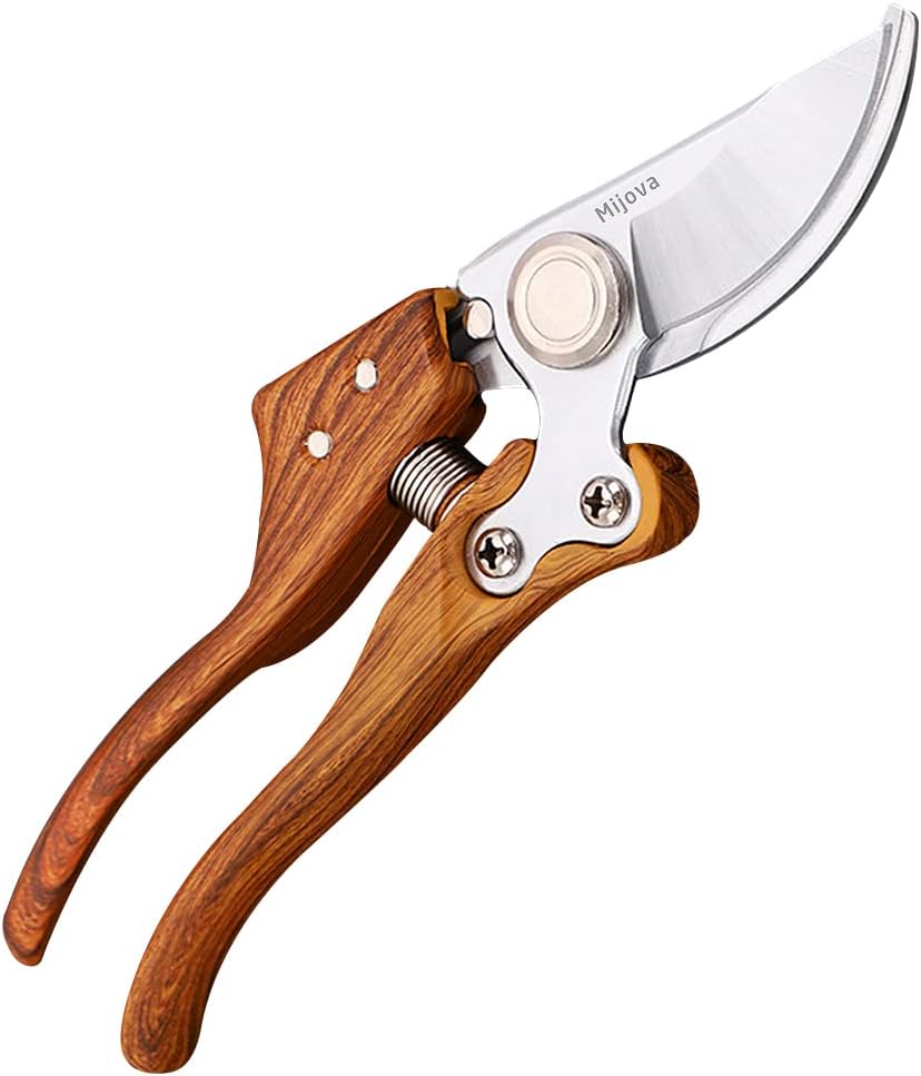 Garden Pruners, Heavy Duty Garden Clippers,Pruning Shears with Adjustable Thumb Lock,Hand Gardening Tools Pruners,Stainless Steel Sharp Gardening Scissors (Classic)