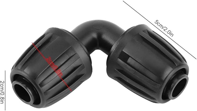 10Pcs Irrigation Fittings Elbow Connectors, 1/2 inch Lock Barbed Elbow Connectors for (1/2" ID x0.6-0.63" OD) 16mm Drip Tubing Barbed Connectors