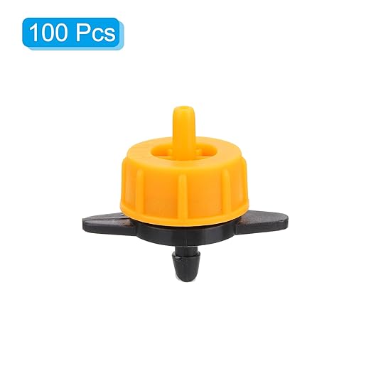 uxcell Drip Irrigation Emitters, 100pcs - 1/4 Inch Miniature Drip Sprinkler, 2 GPH Pressure Compensated Dripper for Garden Flower Pots Plants Lawns