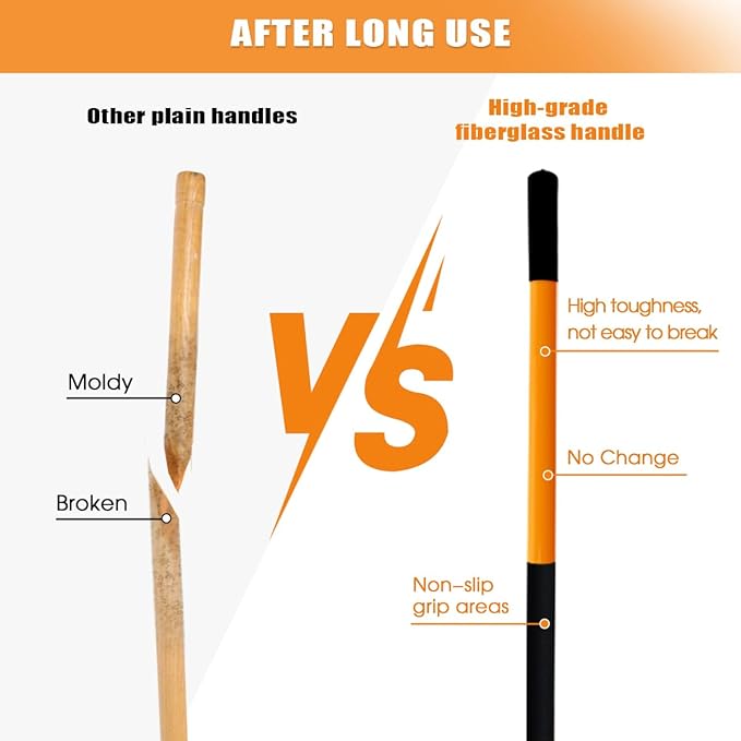 Shovel for Digging, Heavy Duty Shovel for Gardening, Metal Spade Shovel for Digging with Fiberglass Handle, 56 Inches