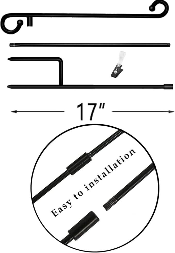 Garden Flag Stand Holder 10 Pack Garden Flag holder for 12 x 18 Inches Flags with Anti-Wind Clip for Outdoor Garden Yard Lawn