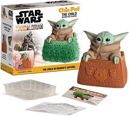 Chia Pet Star Wars the Child in Mandos Satchel with Seed Pack, Decorative Pottery Planter, Easy to Do and Fun to Grow, Novelty Gift, Perfect for Any Occasion