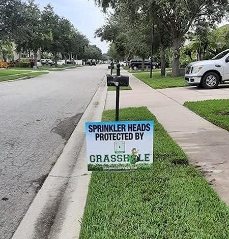 GRASSHOLE - Sprinkler Head Protection (10 Pieces) Lawn Sprinkler Guard, Plastic Donuts for Sprinkler Heads