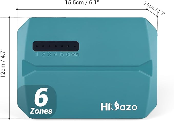 Smart Sprinkelr Controller 6 Zone, WiFi Indoor Irrigation Controller, Free APP, Supports Rain Sensor, Seasonal Adjustment, Automatic/ Manual Watering (HO-SC-6W)