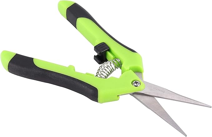 8 Pack 6.5 Inch Gardening Scissor Hand Pruner, Precision Tip Pruner with Straight Stainless Steel Blades, Pruning Shears Hand Pruners for Gardening Plant Flower Bonsai, Green