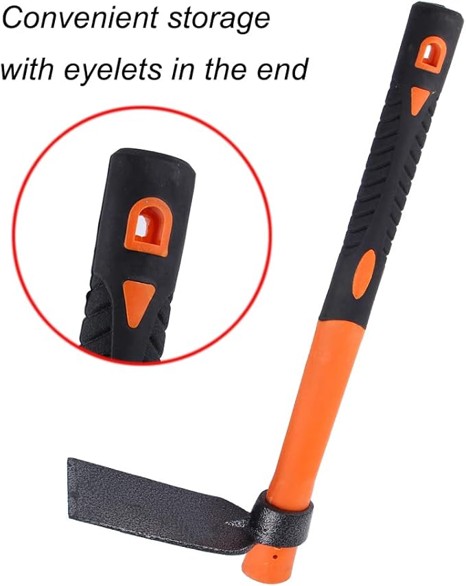 LUBAN Single Head Hoe with Heavy Duty Forged Adze and Ergonomic Non-Slip Handle for Loosening Soil, Gardening, Transplanting Outdoor 39mm/15-Inch