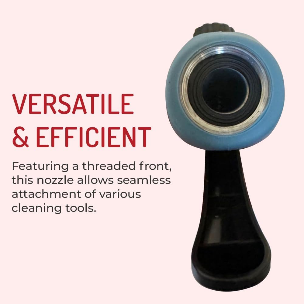 Hi Tech High-Pressure Heavy-Duty Hose Nozzle – 100 PSI Max, 160F Water Temp, Pistol Grip with Threaded Front for Cleaning Tools, Fits Standard Garden Hoses