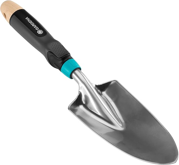Gardena Ecoline Hand Trowel: for Planting and repotting, Ergonomic Handle, Protected Against Corrosion, Made from Recycled Materials (17700-20)