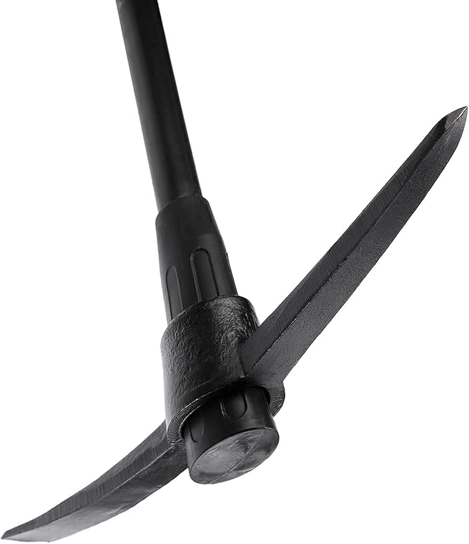 INTERTOOL 36” Pick Axe, Heavy Duty Digging Mattock, Cultivate Garden, Loosen Soil, Adze Hoe, Shock Absorbing Fiberglass Max Grip Handle HT08-0305