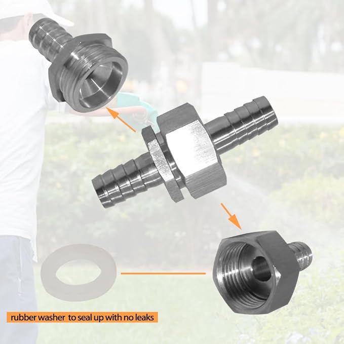 Stainless 3/4" Hose Barb x 3/4" Female GHT Garden Hose Threaded Swivel Connector Repair Fitting for Water Boat Lawn Power Wash Irrigation