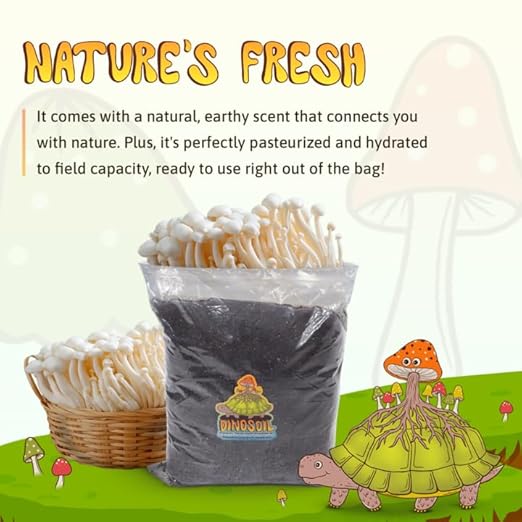 Tortoise Dung Substrate DinoSoil - Coir Blend with Coffee, Vermiculite, Gypsum, Earthworm Castings for Fast Colonization & Mushroom Growth (3lb)