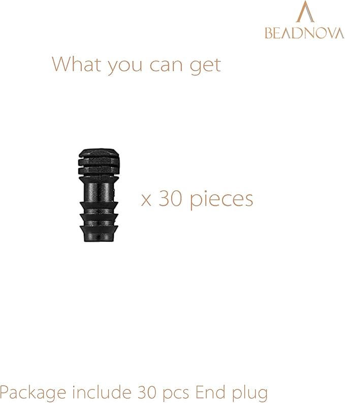 BEADNOVA Drip Irrigation Connectors 30 Pcs 1/2 Inch Barbed Connector Drip Line Plugs End Plugs Irrigation Connectors for 1/2 Inch Drip Tubing Water Tubing Gardening Irrigation Supplies (30pcs)