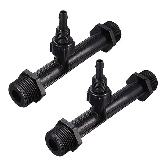 YXQ 1Inch Irrigation Venturi,Fertilizer Mixer Injectors Tube Agriculture Tool Plastic Black for Outdoor Garden Farm Lawn 2Pcs