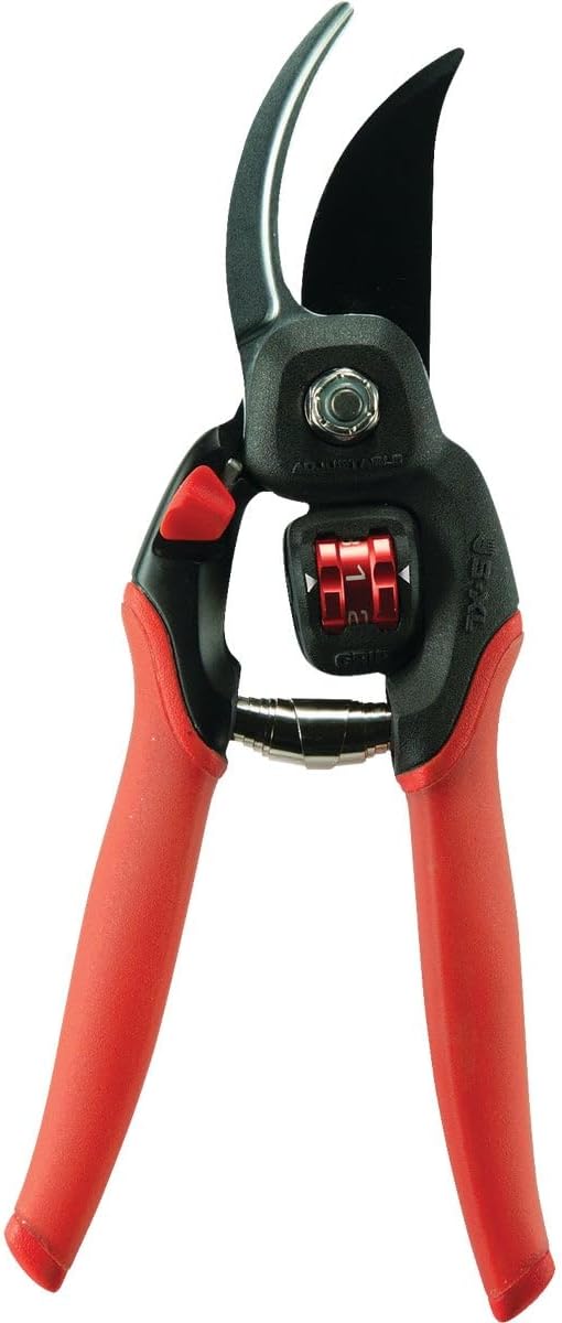 Corona Clipper BP 4214D Flex Dial Bypass Pruner With Comfort Gel Grips, 3/4 Inch, Red/Black