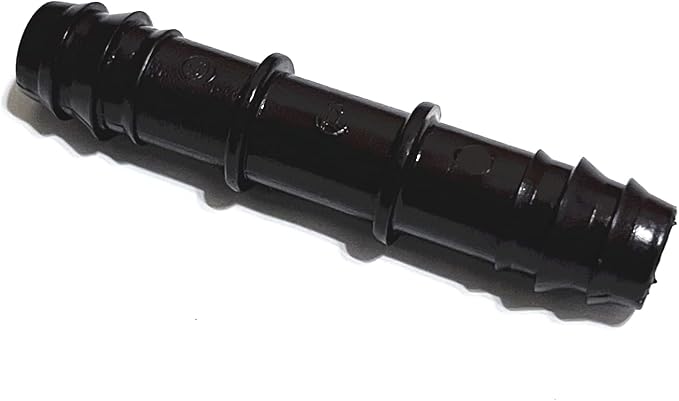 NETAFITM Drip Irrigation Barbed Fittings,3/8" 12MM Drip Tubing Coupler Elbow Tee Reducer (Coupling - 12mm (3/8"), 25 Count)
