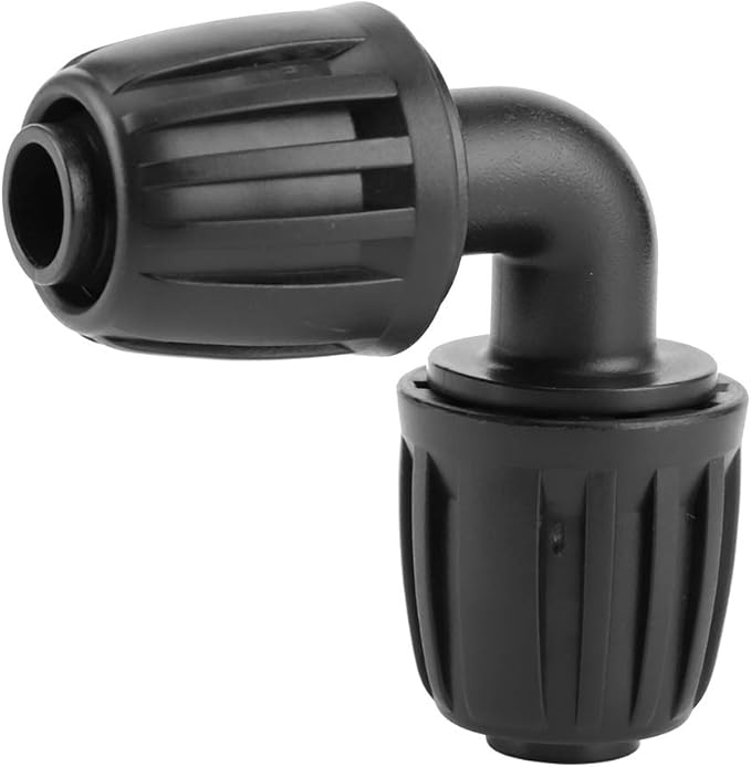 10Pcs Irrigation Fittings Elbow Connectors, 1/2 inch Lock Barbed Elbow Connectors for (1/2" ID x0.6-0.63" OD) 16mm Drip Tubing Barbed Connectors