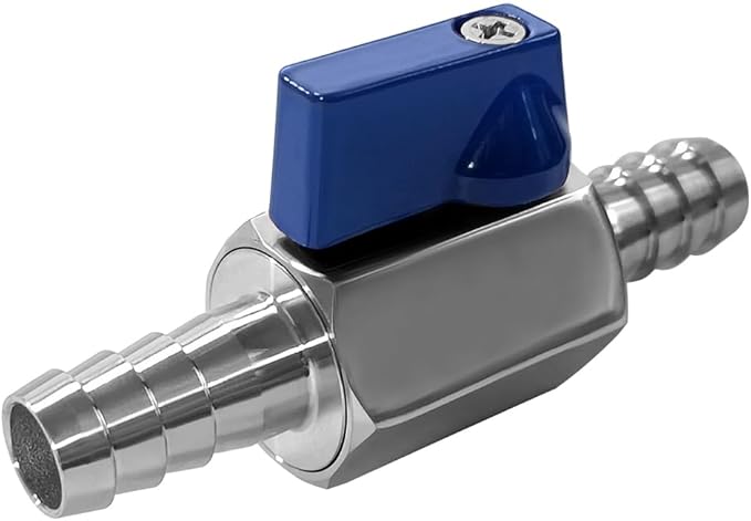 Beduan 3/4” Hose ID Barb Ball Valve 304 Stainless Steel Mini Shut Off Valve for Water Gas Fuel Drip Irrigation and Aquariums