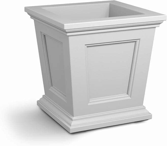 Mayne Fairfield 16-Inch Square Planter – Self-Watering, Weather-Resistant Planter for Flowers – Durable Outdoor Design for Patio, Porch, or Entryway