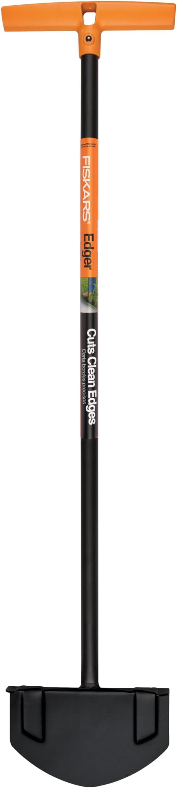 Fiskars 38.5" Steel Edger Lawn Tool, Manual Long-Handled Edger for Grass and Garden Tiller for Soil, Garden and Yard Tool