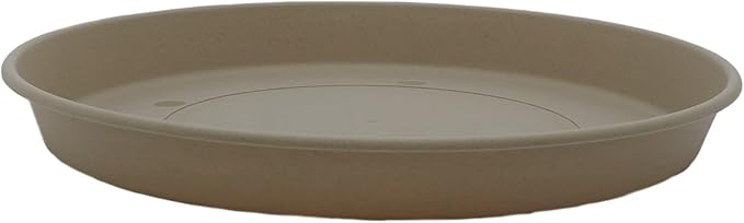 The HC Companies 12 Inch Round Prima Plastic Plant Saucer - Indoor Outdoor Plant Trays for Pots - 12.4 Inchx12.4 Inchx1.5 Inch in Sandstone