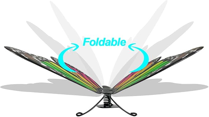 EOORAU Metal Butterfly Wall Decor - 4 pcs Butterflies Wall Sculpture Hanging Decorations for Indoor Outdoor Fences Patio Yard Fence Garden Decorations