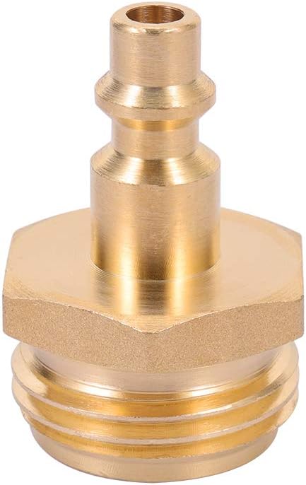 Air Compressor 1/4" Quick Connect Plug To GHT 3/4" Garden Hose Faucet Blow Out Adapter Fitting For Winterize Sprinkler Systems, RV, Camper, Outdoor Plumbing, Garden Hose 2pcs (MALE)