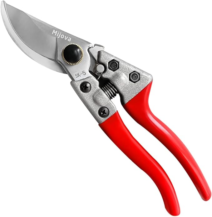 Garden Pruners, Heavy Duty Garden Clippers,Pruning Shears with Adjustable Thumb Lock,Hand Gardening Tools Pruners,Stainless Steel Sharp Gardening Scissors (MJ009)