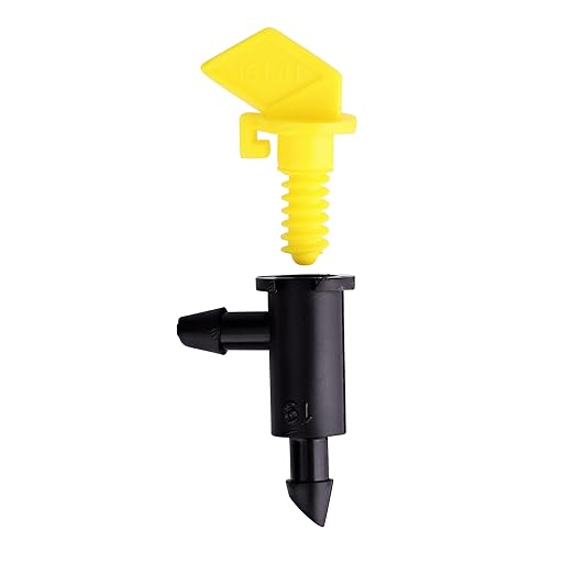 Raindrip 124010B, 4 GPH Take-A-Part™ Flag Dripper, Drip Irrigation Emitters for Drip Irrigation Gardening Systems, 10-Pack, Black/Yellow