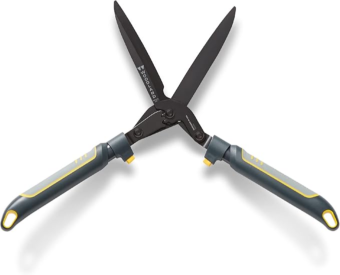 Woodland Tools Co. Super Duty MaxForce Hedge Shear – 23" High Carbon Steel Blades with Gear Amplified Cutting Power, Ergonomic U-Shape Design