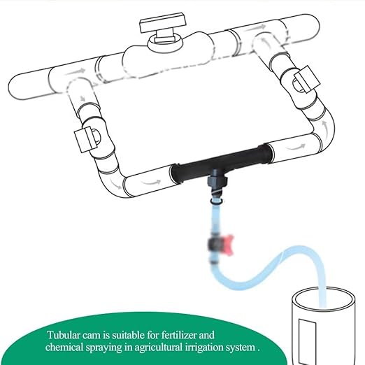 YXQ 1Inch Irrigation Venturi,Fertilizer Mixer Injectors Tube Agriculture Tool Plastic Black for Outdoor Garden Farm Lawn 2Pcs