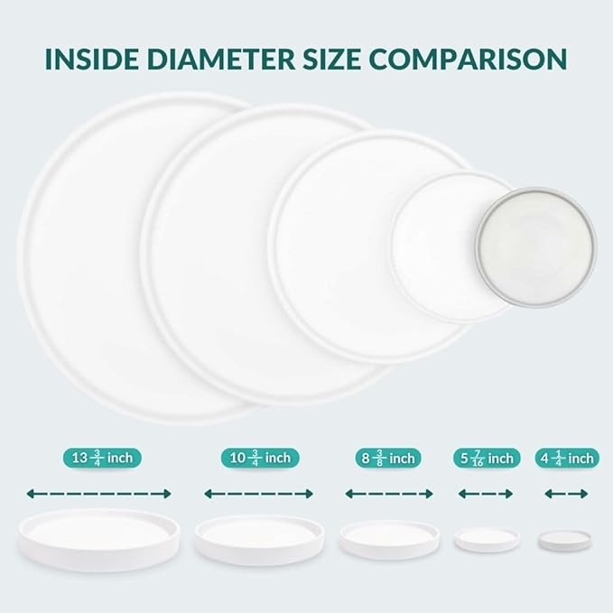 Willowy Matte White Ceramic Pot Saucer - Drainage Tray for 2,3,4 Inch Planters - Drip Trays - Four Pack…