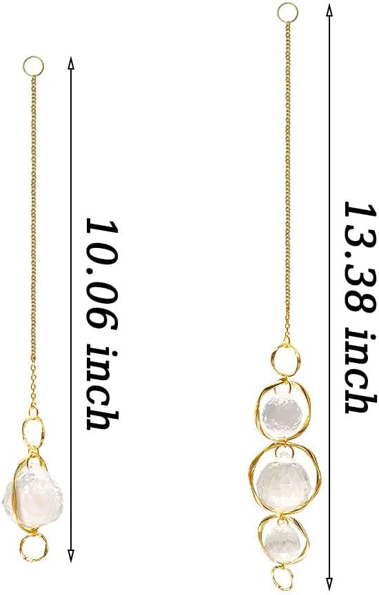 2 Pcs Crystal Suncatcher Wind Chimes for Outside,Crystal Suncatcher Prisms Hanging Outdoor Wind Chimes,Sun Catcher Hanging Crystals for Windows,Suncatchers Wind Chime Garden Decor Wedding Decoration