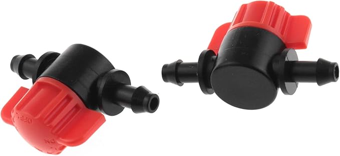 1/4 Inch Barb Shut-Off Valve DGZZI 12PCS Black Plastic Universal Drip Irrigation Tubing Coupling Valves for 1/4" Tubing, Drip Irrigation Switch