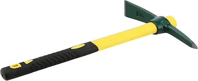 KEILEOHO 2 PCS 15 Inches Pick Mattock Hoe, Forged Weeding Garden Pick Axe with Fiberglass Handle, Weeding Mattock Hoe for Gardening, Loosening Soil, Camping