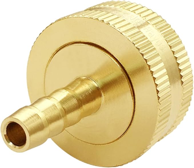 Joywayus 2Pcs 1/4" Barb x 3/4" Female GHT Thread Swivel Brass Garden Water Hose Pipe Connector Copper Fitting with Stainless Clamp House/Boat/Lawn/Power Wash/Irrigation