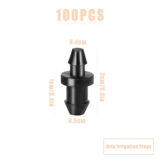 TOYMIS 100pcs Drip Irrigation Plugs, 1/4 Inch Drip Irrigation Goof Plugs Line Irrigation Tube End Closures for Home Garden Lawn Pipe Supplies