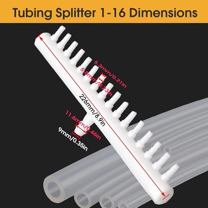 Rake-shaped hose joint air discharge diverter, Plastic Barb Hose Fitting Connector, 16-Way Outlet Air Line Pump Tubing Splitter Water Flow Divider, for Aquarium Garden Agricultural Irrigation（4Pcs）