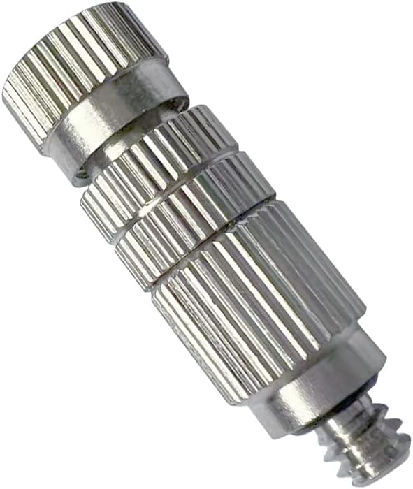 High Pressure Brass Nickel Plated Misting Nozzle for Outdoor Cooling Mist System, 0.3mm Ceramics Orifice, Anti-Drip Cleanable, 10pcs