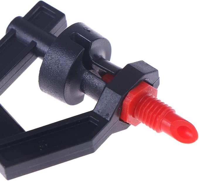 100Pcs G Type 360° Micro Rotary Tripod Nozzle Sprinklers Head Refractive Misting Irrigation Plant Rotating Refraction Sprinkler Atomizing Nozzle Lawn Watering Dripper System Garden Sprayer Atomizer