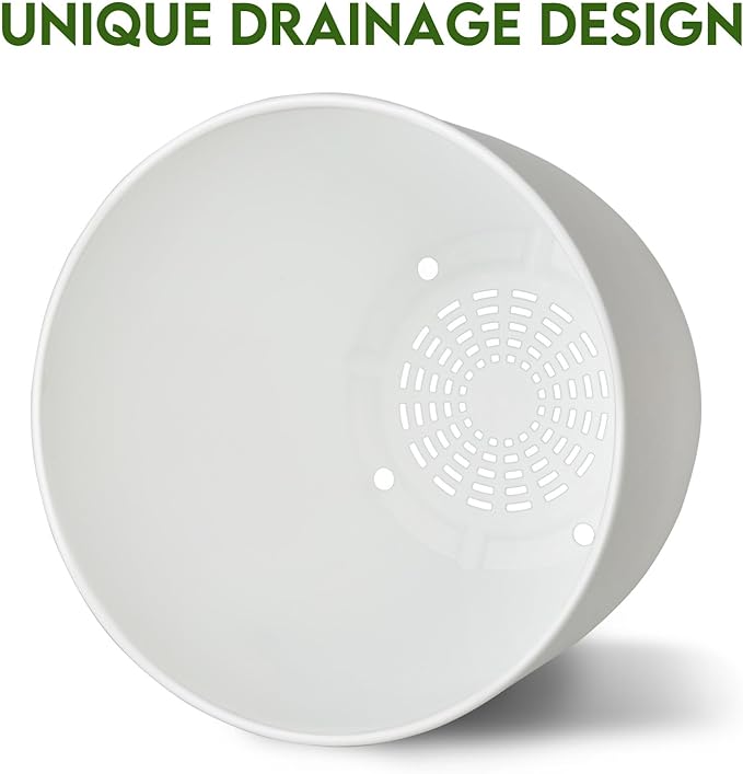 Plant Pots 8 Inch Set of 4, Flower Pots with Multi Mesh Drainage Holes, Planters for Indoor Outdoor Garden Plants and Flowers (Multicolor)