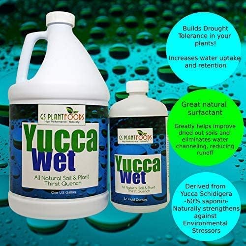 Wetting Agent - Surfactant Wetting Agent (1 Gallon Concentrate) - Liquid Yucca Extract for Plants, Lawns & Soil - All Natural Soil & Plant Thirst Quench - Liquid Aeration Soil Loosener