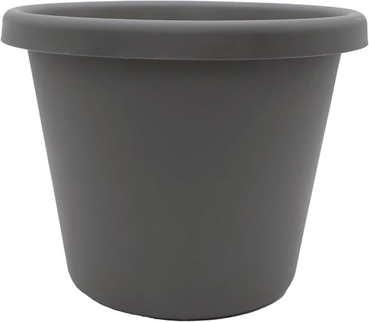 The HC Companies 20 Inch Round Classic Planter - Large Plastic Plant Pot for Indoor Outdoor Plants Flowers Herbs, Warm Gray