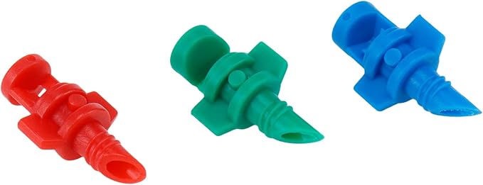 Coshar 120Pcs Mini Sprinkler Sprayer, 90/180/360 Degree Micro Sprayer Misting Nozzle Garden Lawn Irrigation Water Spray System Accessories, with Punch Tool