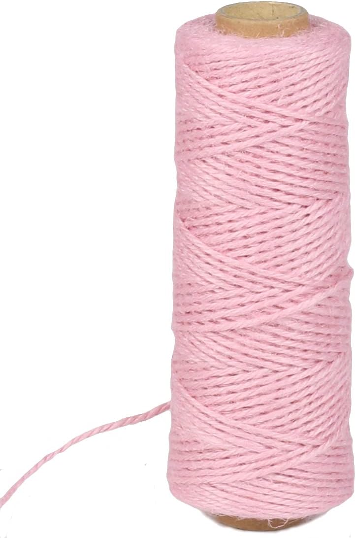 2mm 328ft Colored Natural Jute Twine String for Gift Wrapping Craft Baker Plant Christmas Ribbon Twine Handmade Arts Decoration Thin Packing String Home Decor