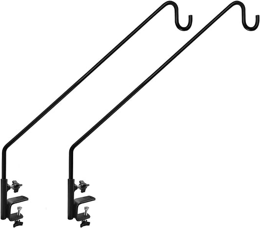 MIXXIDEA 2 Packs Heavy Duty Deck Rail Pole Deck Hook, Extensible and Adjustable Deck Hook for Hanging Bird Feeder, Plants, Suet Baskets,Wind Chimes,Lanterns